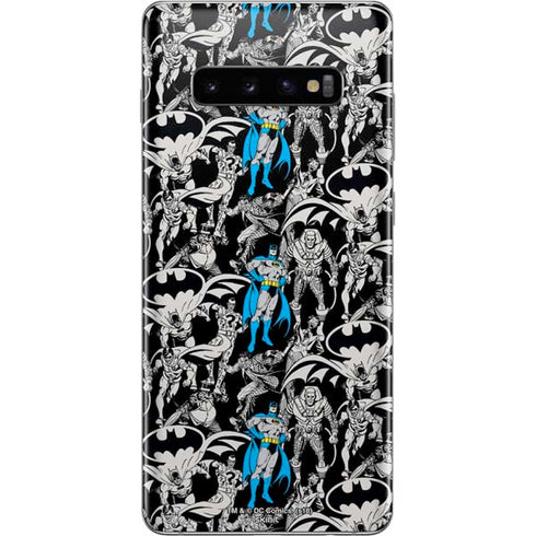 DC Comics Batman Characters Action Poses Print Galaxy S10 Plus Skin