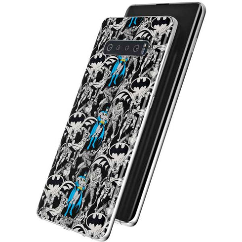 DC Comics Batman Characters Action Poses Print Galaxy S10 Plus Skin
