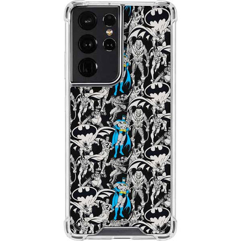 DC Comics Batman Characters Action Poses Print Galaxy S21 Ultra 5G Clear Case