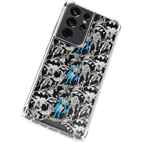 DC Comics Batman Characters Action Poses Print Galaxy S21 Ultra 5G Clear Case