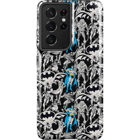 DC Comics Batman Characters Action Poses Print Galaxy S21 Ultra 5G Pro Case