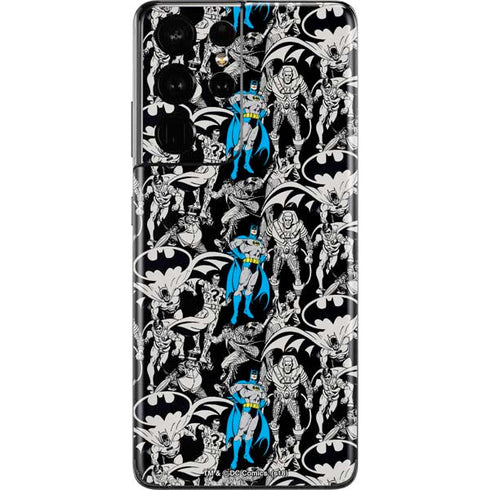 DC Comics Batman Characters Action Poses Print Galaxy S21 Ultra 5G Skin