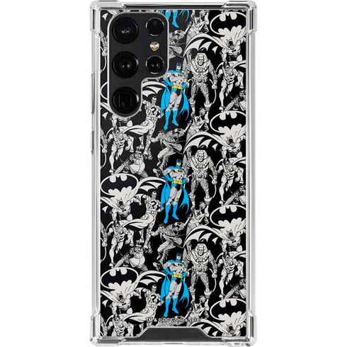 DC Comics Batman Characters Action Poses Print Galaxy S22 Ultra Clear Case