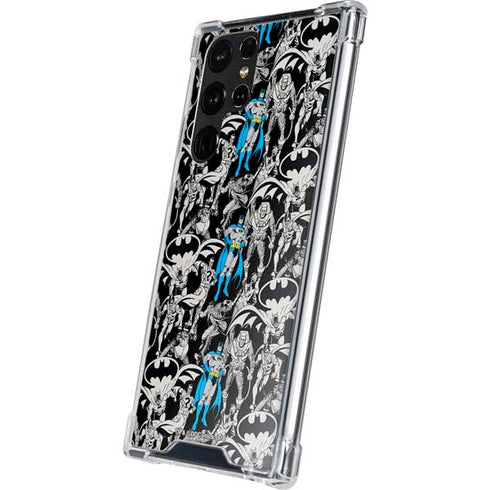 DC Comics Batman Characters Action Poses Print Galaxy S22 Ultra Clear Case