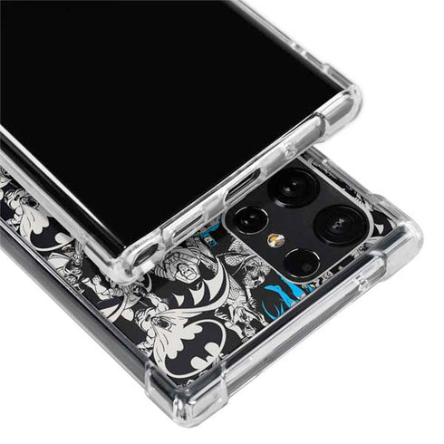 DC Comics Batman Characters Action Poses Print Galaxy S22 Ultra Clear Case