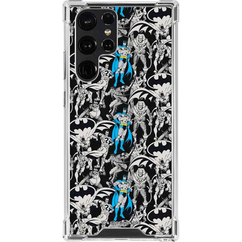 DC Comics Batman Characters Action Poses Print Galaxy S24 Ultra Clear Case