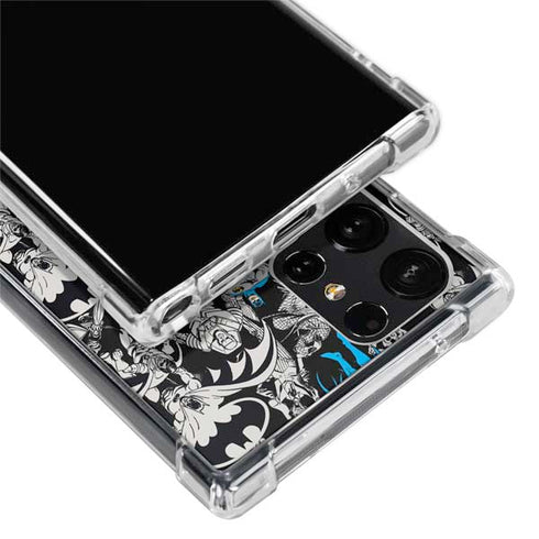 DC Comics Batman Characters Action Poses Print Galaxy S24 Ultra Clear Case