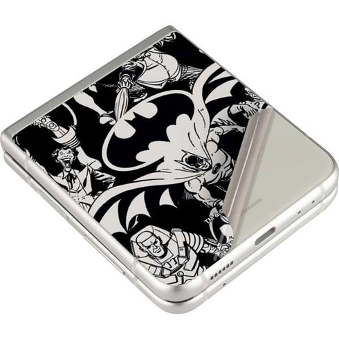 DC Comics Batman Characters Action Poses Print Galaxy Z Flip3 5G Skin