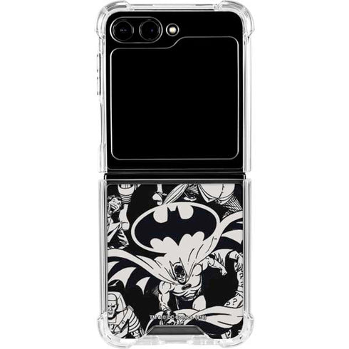 DC Comics Batman Characters Action Poses Print Galaxy Z Flip5 5G Clear Case