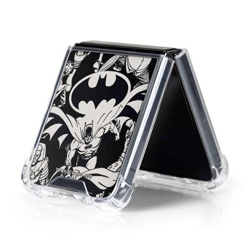 DC Comics Batman Characters Action Poses Print Galaxy Z Flip5 5G Clear Case