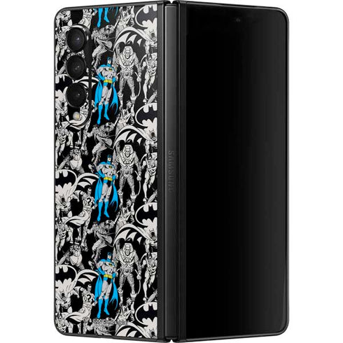 DC Comics Batman Characters Action Poses Print Galaxy Z Fold3 5G Skin