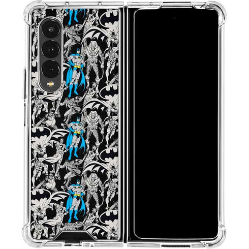 DC Comics Batman Characters Action Poses Print Galaxy Z Fold4 5G Clear Case