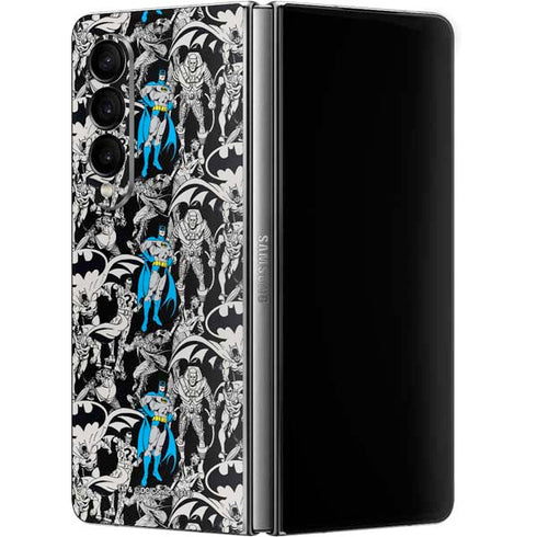 DC Comics Batman Characters Action Poses Print Galaxy Z Fold4 5G Skin