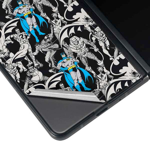 DC Comics Batman Characters Action Poses Print Galaxy Z Fold4 5G Skin