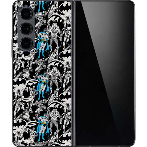 DC Comics Batman Characters Action Poses Print Galaxy Z Fold5 5G Skin