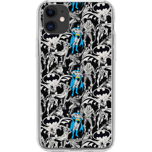DC Comics Batman Characters Action Poses Print iPhone 11 Clear Case