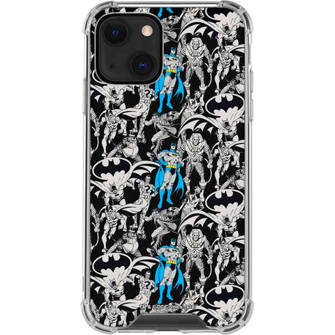 DC Comics Batman Characters Action Poses Print iPhone 13 Mini Clear Case
