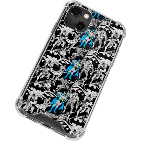 DC Comics Batman Characters Action Poses Print iPhone 13 Mini Clear Case