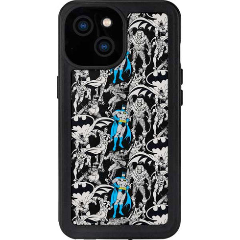 DC Comics Batman Characters Action Poses Print iPhone 13 Mini Waterproof Case