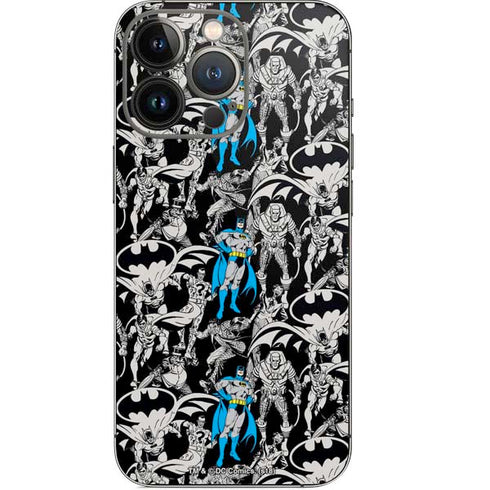 DC Comics Batman Characters Action Poses Print iPhone 13 Pro Skin