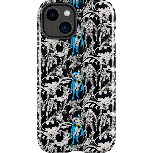 DC Comics Batman Characters Action Poses Print iPhone 14 Plus Impact Case