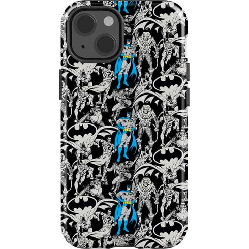 DC Comics Batman Characters Action Poses Print iPhone 15 Impact Case