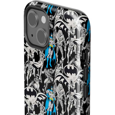DC Comics Batman Characters Action Poses Print iPhone 15 Impact Case
