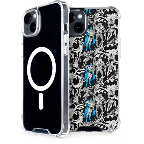 DC Comics Batman Characters Action Poses Print iPhone 14 Plus MagSafe Case