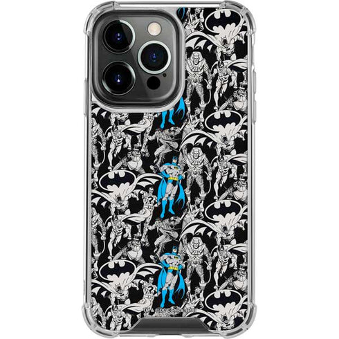 DC Comics Batman Characters Action Poses Print iPhone 14 Pro Clear Case