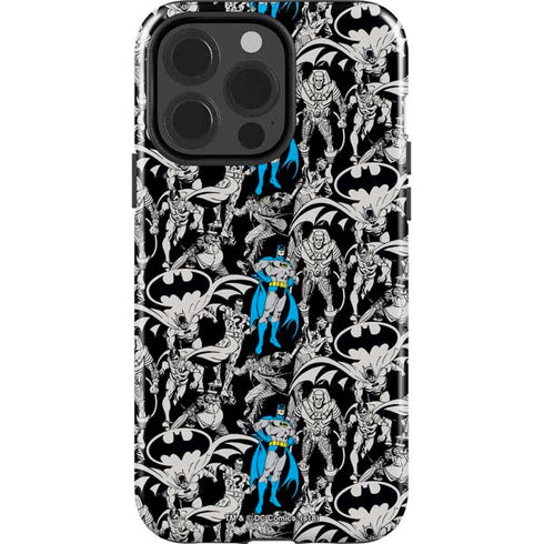 DC Comics Batman Characters Action Poses Print iPhone 14 Pro Impact Case