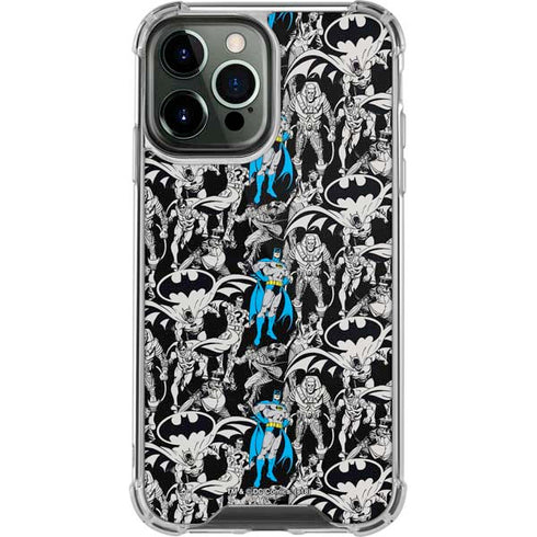 DC Comics Batman Characters Action Poses Print iPhone 14 Pro Max Clear Case