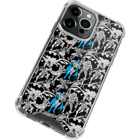 DC Comics Batman Characters Action Poses Print iPhone 15 Pro Max Clear Case