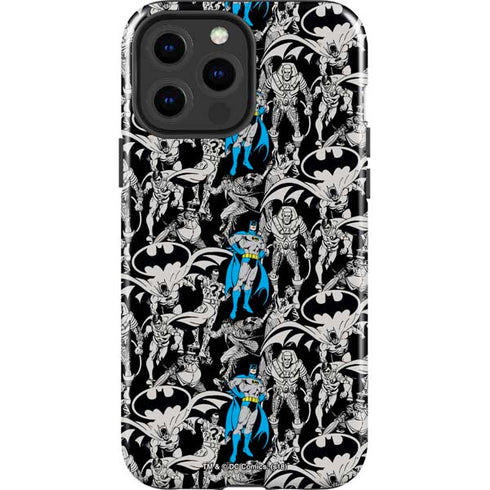 DC Comics Batman Characters Action Poses Print iPhone 15 Pro Max Impact Case
