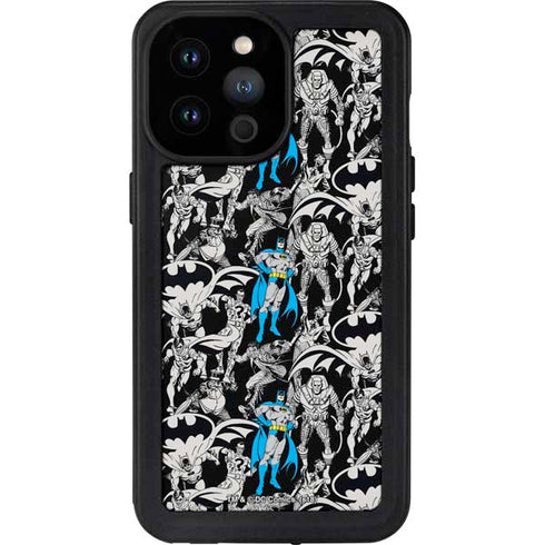 DC Comics Batman Characters Action Poses Print iPhone 14 Pro Max Waterproof Case