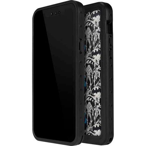 DC Comics Batman Characters Action Poses Print iPhone 14 Pro Max Waterproof Case