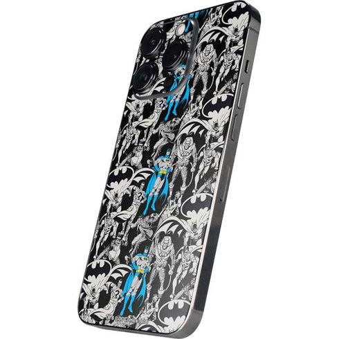 DC Comics Batman Characters Action Poses Print iPhone 15 Pro Skin