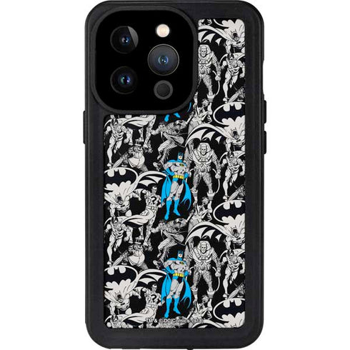 DC Comics Batman Characters Action Poses Print iPhone 14 Pro Waterproof Case