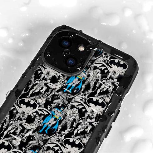 DC Comics Batman Characters Action Poses Print iPhone 15 Waterproof Case