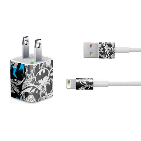 DC Comics Batman Characters Action Poses Print iPhone Charger (5W USB) Skin