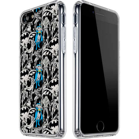 DC Comics Batman Characters Action Poses Print iPhone SE (2nd & 3rd Gen) Clear Case