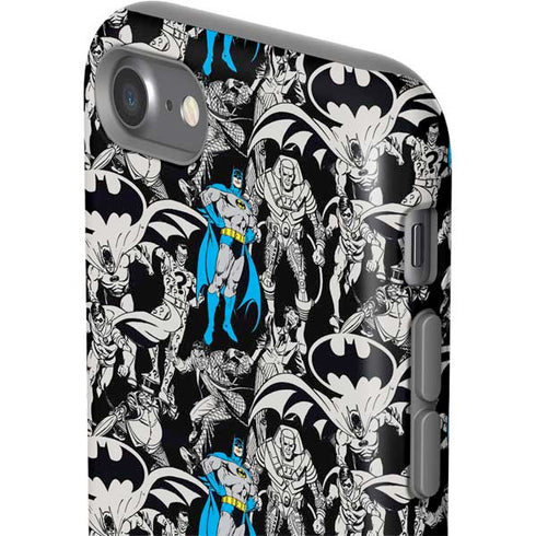 DC Comics Batman Characters Action Poses Print iPhone SE (2nd & 3rd Gen) Pro Case