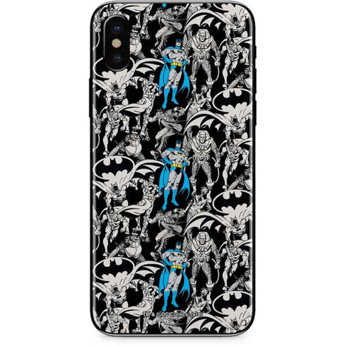 DC Comics Batman Characters Action Poses Print iPhone X Skin