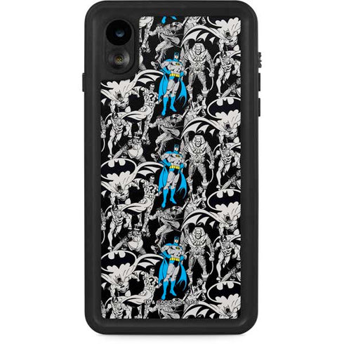 DC Comics Batman Characters Action Poses Print iPhone XR Waterproof Case
