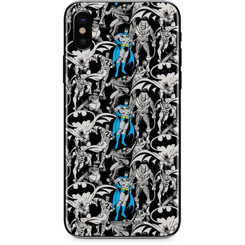 DC Comics Batman Characters Action Poses Print iPhone XS Max Skin