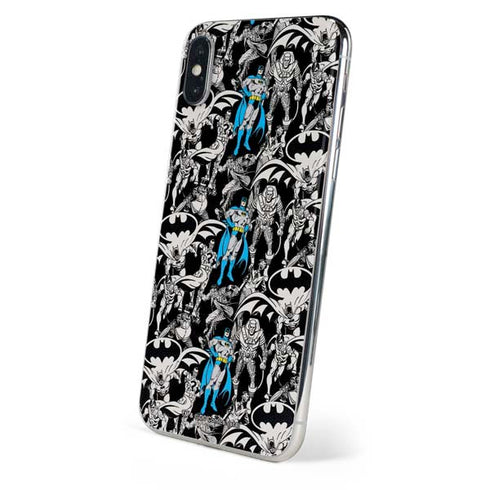 DC Comics Batman Characters Action Poses Print iPhone XS Skin