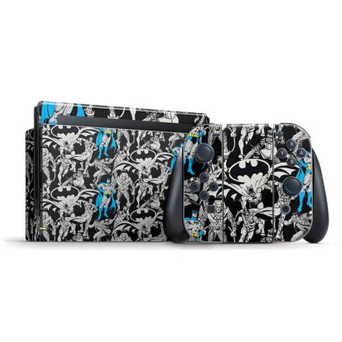 DC Comics Batman Characters Action Poses Print Nintendo Switch Bundle Skin