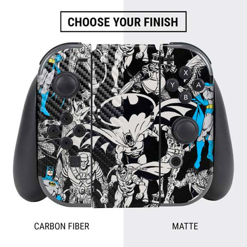 DC Comics Batman Characters Action Poses Print Nintendo Switch Bundle Skin