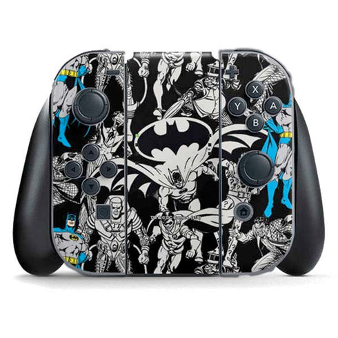 DC Comics Batman Characters Action Poses Print Nintendo Switch (2017-2021) Joy-Con Controller Skin