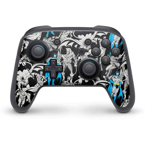 DC Comics Batman Characters Action Poses Print Nintendo Switch Pro Controller Skin