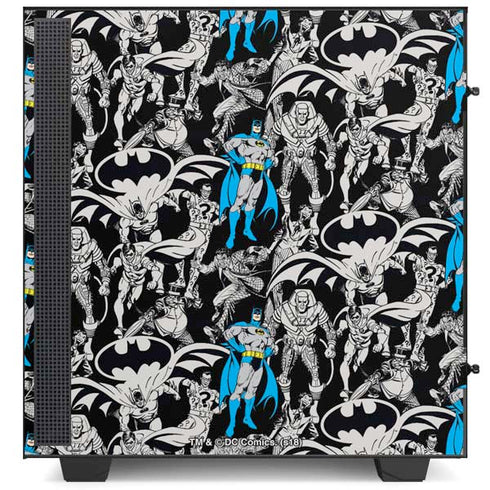 DC Comics Batman Characters Action Poses Print NZXT H510 Compact ATX Mid-Tower Case Skin